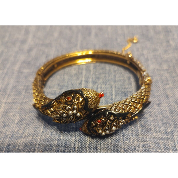 ART Arthur Pepper Double Headed Snake Bracelet Signed VINTAGE EUC - Picture 2 of 7